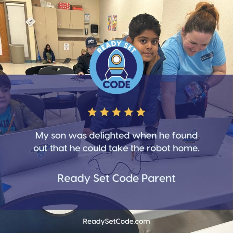 Parent review expressing confidence in Ready Set Code’s STEM education
