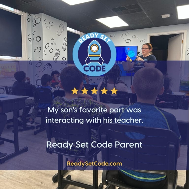 Parent review recommending Ready Set Code for youth coding education